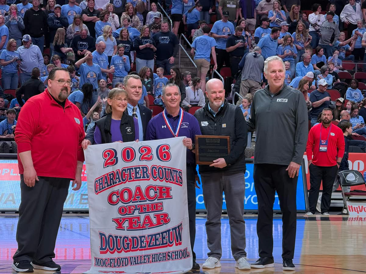 Featured image for “MOC-Floyd Valley’s Doug De Zeeuw Named Character Counts – Coach of the Year”